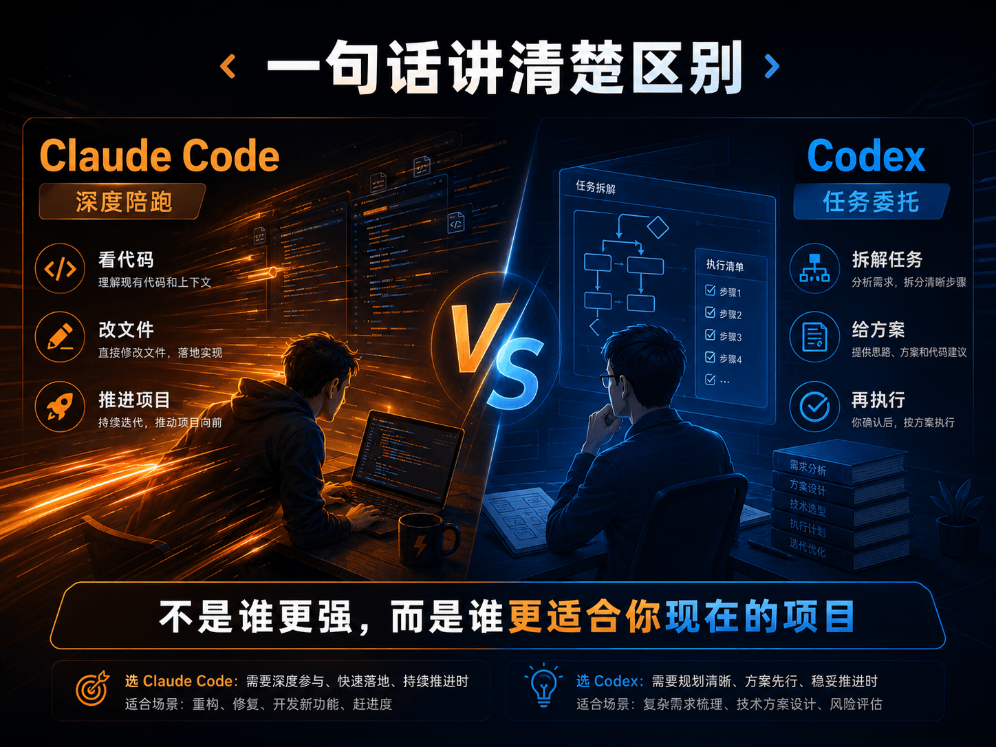一句话讲清楚区别